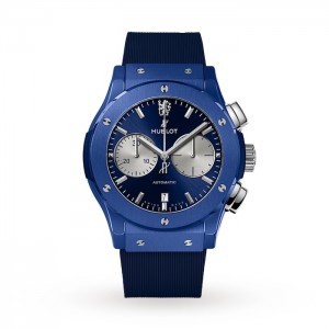 Hublot Classic Fusion Men Automatic Blue Rubber Uhr 521.EX.7179.RX.CFC19