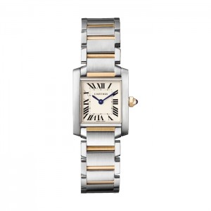 Cartier Tank Française Damen Quarz Silber Bicolor Uhr W51007Q4