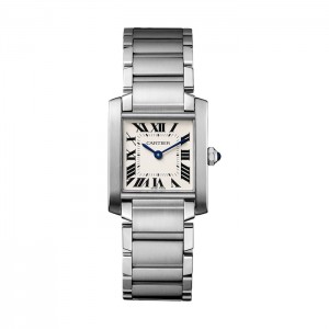 Cartier Tank Française Damen-Quarz-Silber-Edelstahl-Uhr WSTA0005