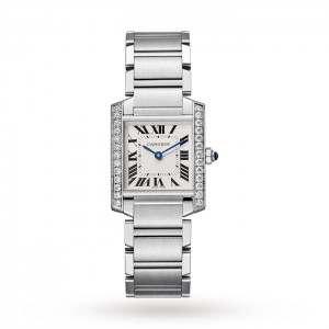 Cartier Tank Française Damen-Quarz-Silber-Edelstahl-Uhr W4TA0009
