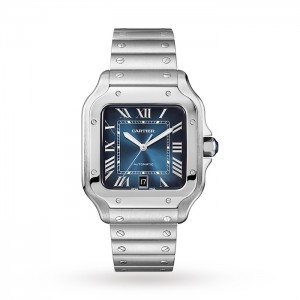 Cartier Santos de Cartier Herren Automatik Blau Edelstahl Uhr WSSA0030