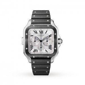 Cartier Santos de Cartier Herren Automatik Silber Rubber Watch WSSA0017