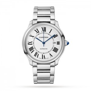 Cartier Ronde Must Herren Automatik Silber Edelstahl Uhr WSRN0035