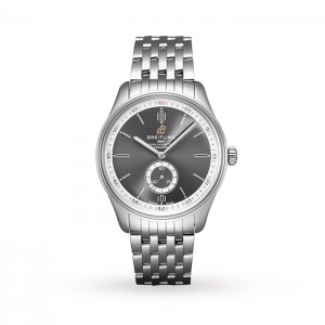 Breitling Premier Men Automatic Grey Leather Watch A37340351B1A1