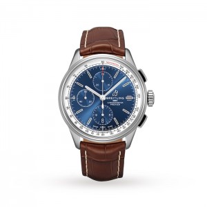 Breitling Premier Men Automatic Blue Crocodile Uhr A13315351C1P1