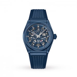 Zenith Defy Men Automatic Blue Rubber Watch 49.9003.670/51.R793