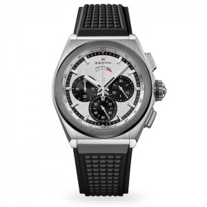 Zenith Defy Men Automatic Silver Rubber Watch 95.9005.9004/01.R782