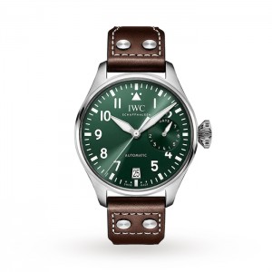 IWC Pilot Men Automatic Green Leather Watch IW501015